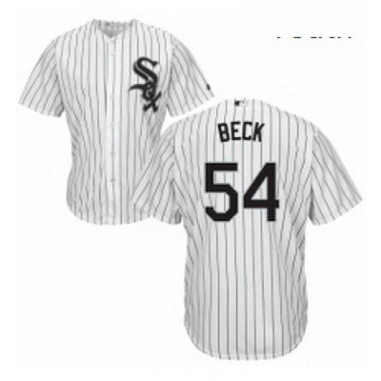 Youth Majestic Chicago White Sox 54 Chris Beck Authentic White Home Cool Base MLB Jersey