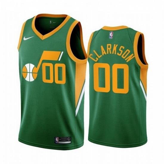 Men Utah Jazz 00 Jordan Clarkson Green NBA Swingman 2020 21 Earned Edition Jersey