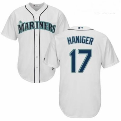 Mens Majestic Seattle Mariners 17 Mitch Haniger Replica White Home Cool Base MLB Jersey