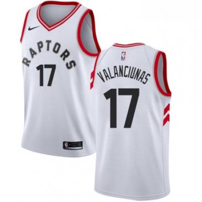 Mens Nike Toronto Raptors 17 Jonas Valanciunas Swingman White NBA Jersey Association Edition