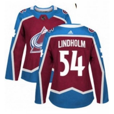 Womens Adidas Colorado Avalanche 54 Anton Lindholm Authentic Burgundy Red Home NHL Jersey