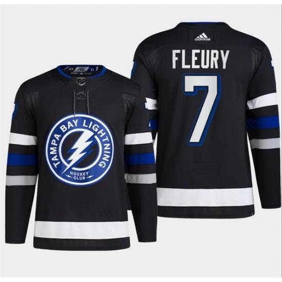 Men Tampa Bay Lightning 7 Haydn Fleury Black Alternate Premier Breakaway Stitched Jersey