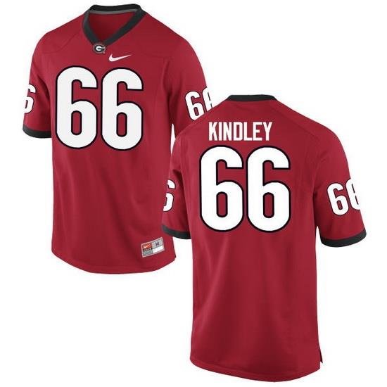 Men Georgia Bulldogs #66 Solomon Kindley College Football Jerseys-Red