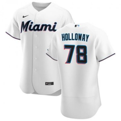 Men Miami Marlins 78 Jordan HolloWay Men Nike White Home 2020 Flex Base Player MLB Jersey