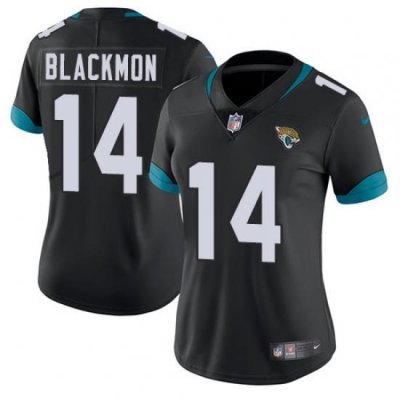 Nike Jaguars #14 Justin Blackmon Black Team Color Women Stitched Jersey  0