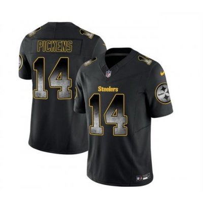 Men Pittsburgh Steelers 14 George Pickens Black 2023 F U S E  Smoke Vapor Untouchable Limited Stitched Jersey