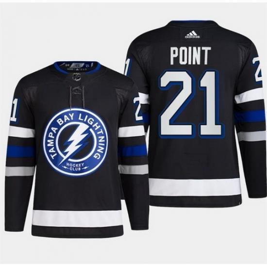 Men Tampa Bay Lightning 21 Brayden Point Black Alternate Premier Breakaway Stitched Jersey