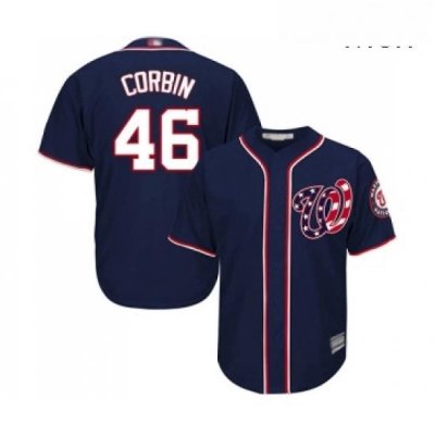 Mens Washington Nationals 46 Patrick Corbin Replica Navy Blue Alternate 2 Cool Base Baseball Jersey