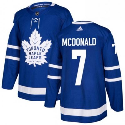 Mens Adidas Toronto Maple Leafs 7 Lanny McDonald Premier Royal Blue Home NHL Jersey