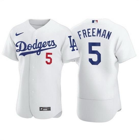 Men Los Angeles Dodgers 5 Freddie Freeman White Flex Base Stitched jersey