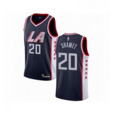 Youth Los Angeles Clippers 20 Landry Shamet Swingman Navy Blue Basketball Jersey City Edition