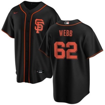 Men San Francisco Giants 62 Logan Webb Black Cool Base Stitched Jersey