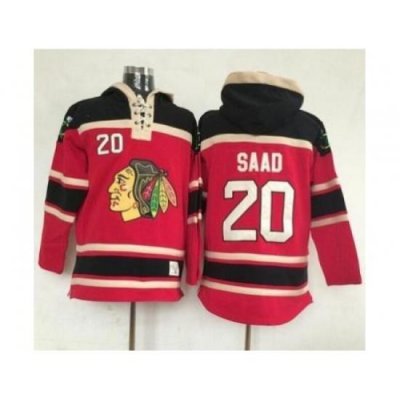 Chicago Blackhawks #20 Brandon Saad Red Lace-Up NHL Jersey Hoodie