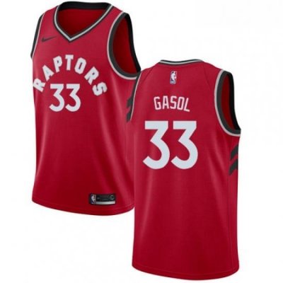 Mens Nike Toronto Raptors 33 Marc Gasol Red NBA Swingman Icon Edition Jersey