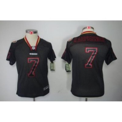 Youth Nike San Francisco 49ers 7# Colin Kaepernick Black[Lights Out ELITE Jerseys]