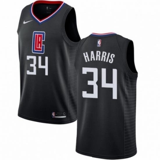 Mens Nike Los Angeles Clippers 34 Tobias Harris Authentic Black Alternate NBA Jersey Statement Edition