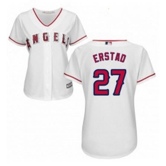 Womens Majestic Los Angeles Angels of Anaheim 27 Darin Erstad Replica White Home Cool Base MLB Jersey