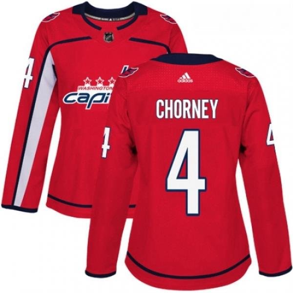 Womens Adidas Washington Capitals 4 Taylor Chorney Authentic Red Home NHL Jersey