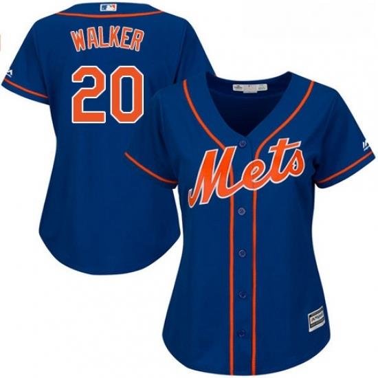 Womens Majestic New York Mets 20 Neil Walker Authentic Royal Blue Alternate Home Cool Base MLB Jersey