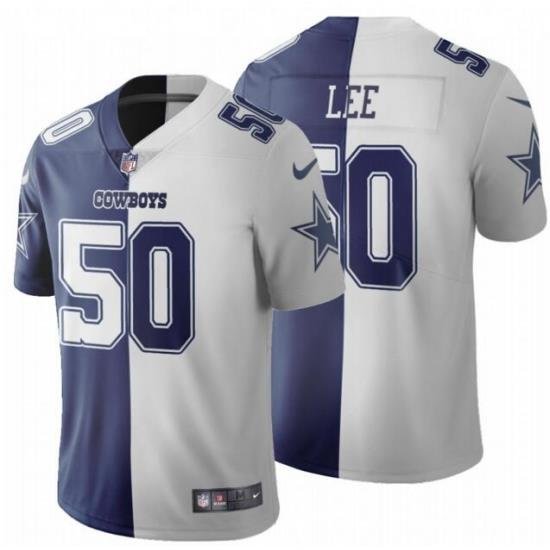 Men Nike Cowboys Sean Lee Navy White Split Two Tone Stitched NFL Jersey