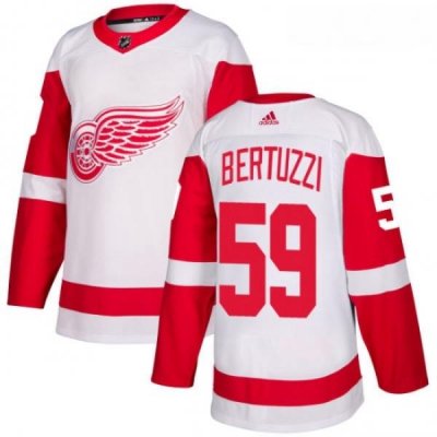 Youth Adidas Detroit Red Wings 59 Tyler Bertuzzi Authentic White Away NHL Jersey