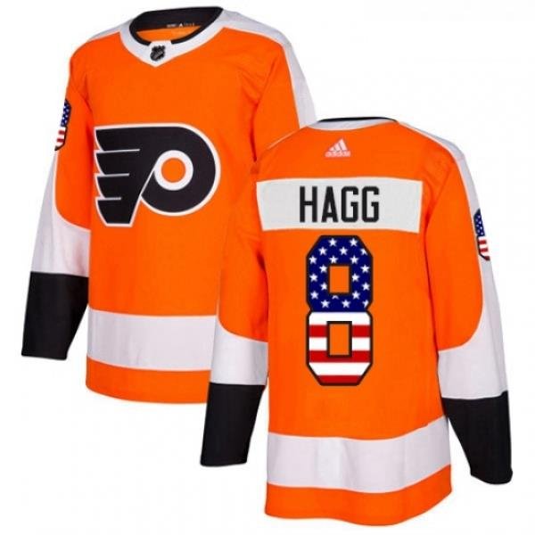 Youth Adidas Philadelphia Flyers 8 Robert Hagg Authentic Orange USA Flag Fashion NHL Jersey