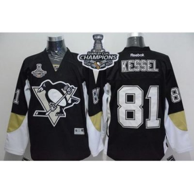 Penguins #81 Phil Kessel Black Home 2017 Stanley Cup Finals Champions Stitched NHL Jersey