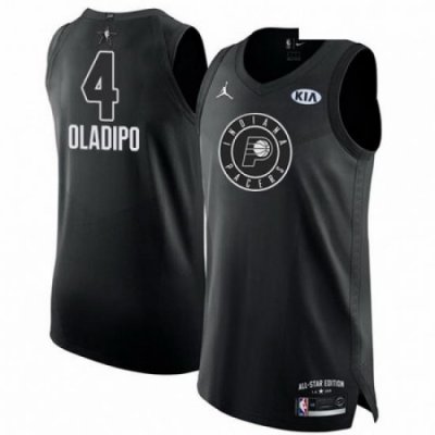 Mens Nike Jordan Indiana Pacers 4 Victor Oladipo Authentic Black 2018 All Star Game NBA Jersey