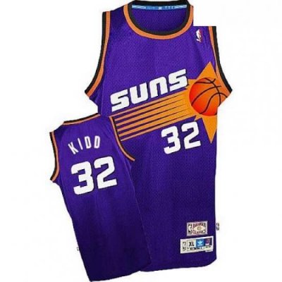 Mens Adidas Phoenix Suns 32 Jason Kidd Authentic Purple Throwback NBA Jersey