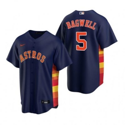 Mens Nike Houston Astros 5 Jeff BagWell Navy Alternate Stitched Baseball Jerse