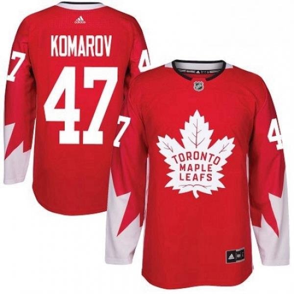 Youth Adidas Toronto Maple Leafs 47 Leo Komarov Authentic Red Alternate NHL Jersey