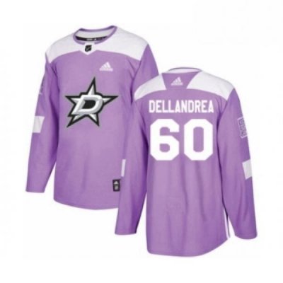 Mens Adidas Dallas Stars 60 Ty Dellandrea Authentic Purple Fights Cancer Practice NHL Jersey