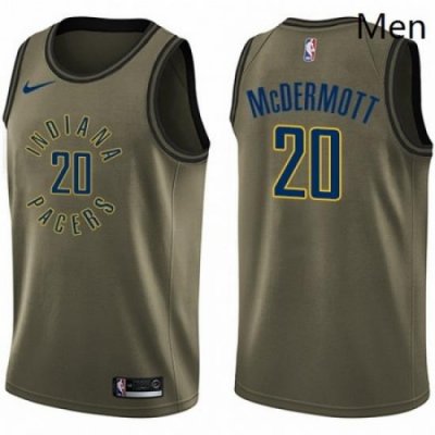 Mens Nike Indiana Pacers 20 Doug McDermott Swingman Green Salute to Service NBA Jersey