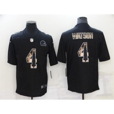 Men Cleveland Browns 4 Deshaun Watson Black Statue Of Liberty Limited Stitched Jersey