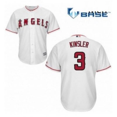 Mens Majestic Los Angeles Angels of Anaheim 3 Ian Kinsler Replica White Home Cool Base MLB Jersey