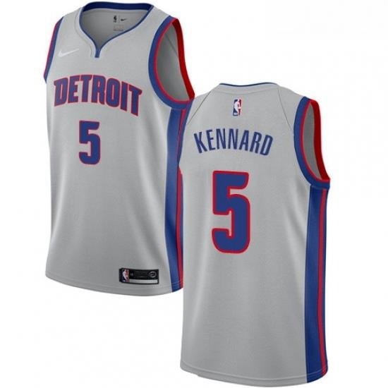 Womens Nike Detroit Pistons 5 Luke Kennard Authentic Silver NBA Jersey Statement Edition