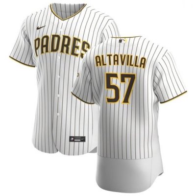 San Diego Padres 57 Dan Altavilla Men Nike White BroWn Home 2020 Authentic Player Jersey