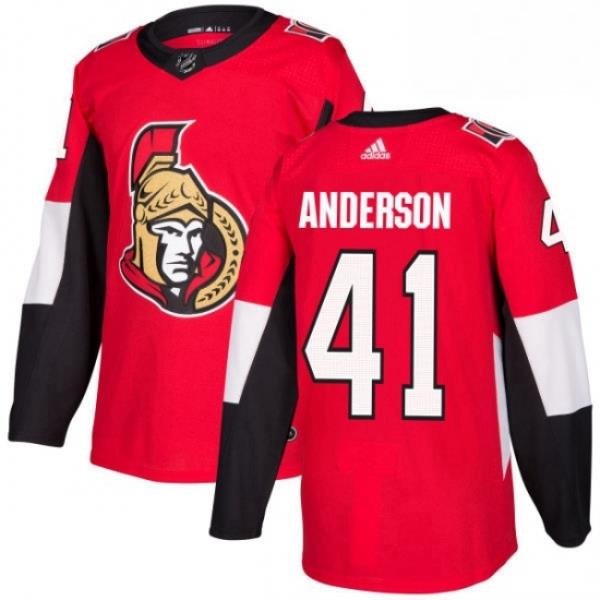 Mens Adidas Ottawa Senators 41 Craig Anderson Premier Red Home NHL Jersey