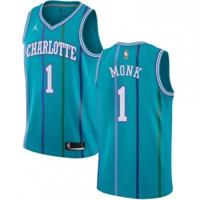 Womens Nike Jordan Charlotte Hornets 1 Malik Monk Authentic Aqua Hardwood Classics NBA Jersey