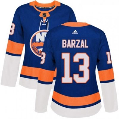 Womens Adidas New York Islanders 13 Mathew Barzal Premier Royal Blue Home NHL Jersey