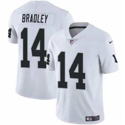 Men Las Vegas Raiders 14 Carter Bradley White 2024 Vapor Stitched Football Jersey