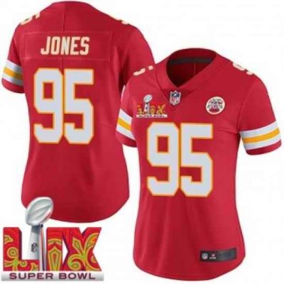 Women Kansas City Chiefs Chris Jones #95 Red 2024 2025 Super Bowl LIX F U S E Stitched Jersey