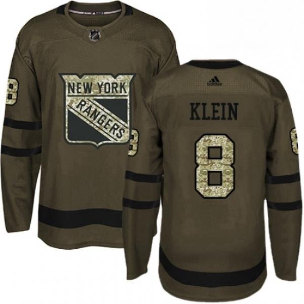 Mens Adidas New York Rangers 8 Kevin Klein Premier Green Salute to Service NHL Jersey