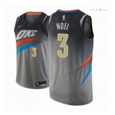 Men NBA 2018 19 Oklahoma City Thunder 3 Nerlens Noel City Edition Gray Jersey