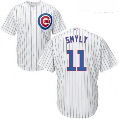 Mens Majestic Chicago Cubs 11 Drew Smyly Replica White Home Cool Base MLB Jersey