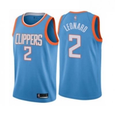 Youth Los Angeles Clippers 2 Kawhi Leonard Swingman Blue Basketball Jersey City Edition