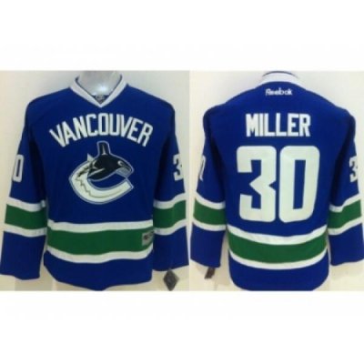 Youth NHL Vancouver Canucks #30 Ryan Miller Blue Jerseys