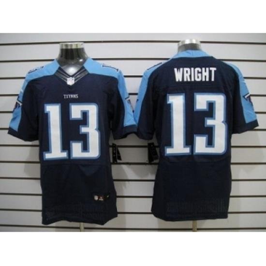 Nike Tennessee Titans 13 Kendall Wright Dark Blue Elite NFL Jersey