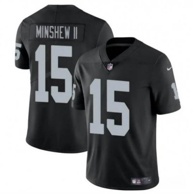 Youth Las Vegas Raiders 15 Gardner Minshew II Black Vapor Untouchable Stitched Football Jersey