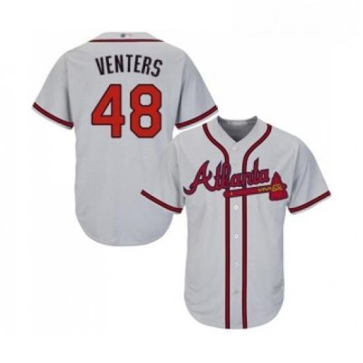 Youth Atlanta Braves 48 Jonny Venters Replica Grey Road Cool Base Baseball Jersey